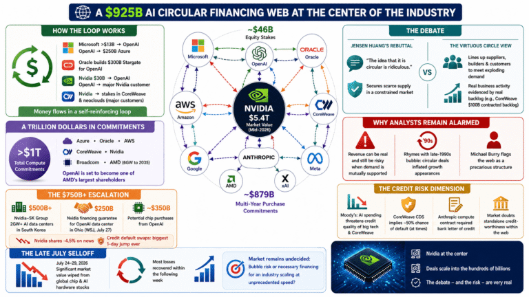 Inside the Alarming AI Circular Financing Web: How Nvidia, OpenAI, and Microsoft Fund Each Other’s Growth